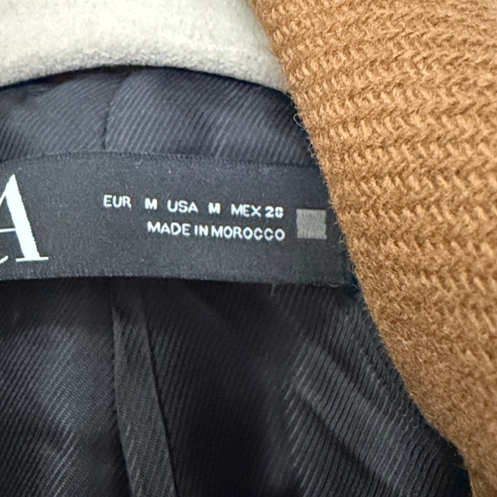 Zara Double-Breasted Tan Coat Medium - Picture 4 of 8